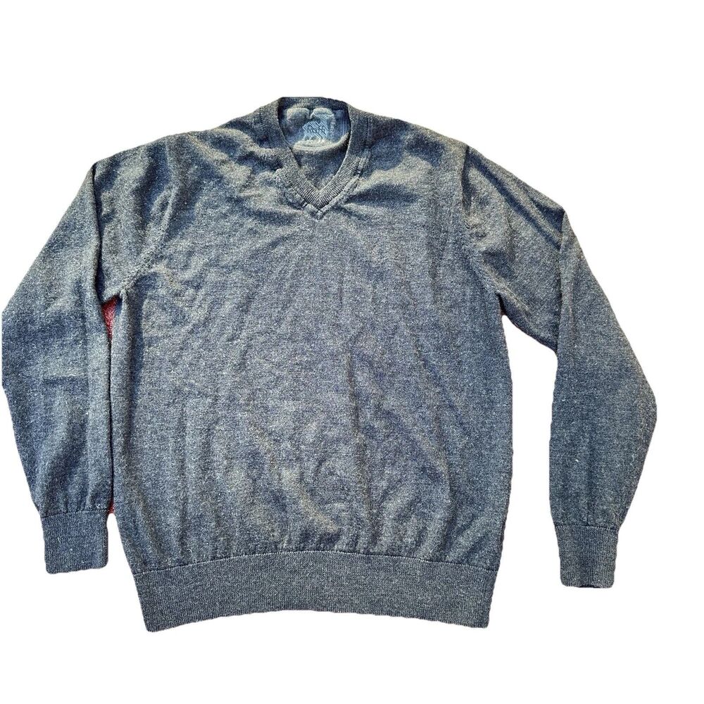 Raffi Pullover Knit Sweater 100% Extra Fine Merino Wool Gray Men's Sz M